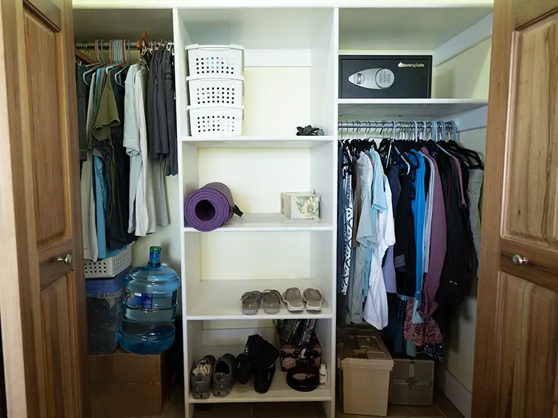 Plently of Closet Space With In-Room Wall Safe.