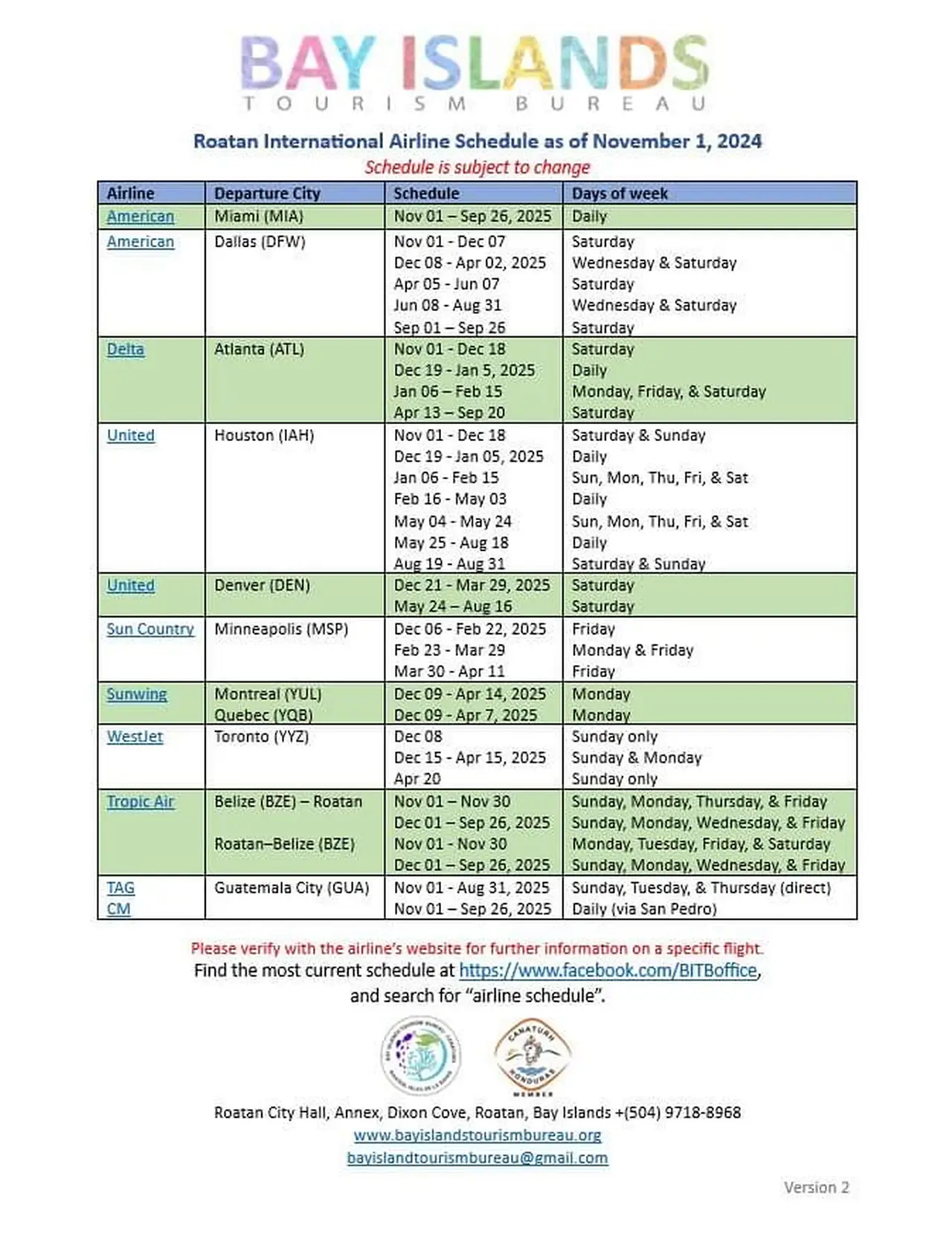 Recent Flight Schedule