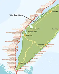 map of Caribbean showing Roatan