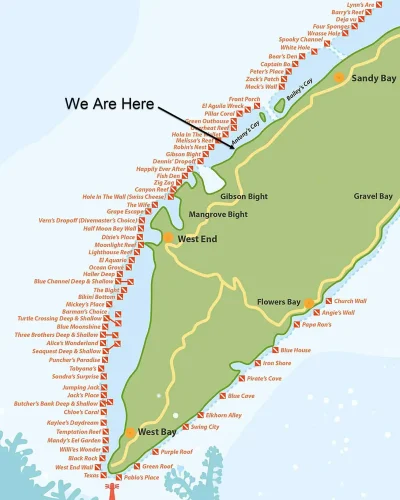 Map Of Dive Sites In The Area