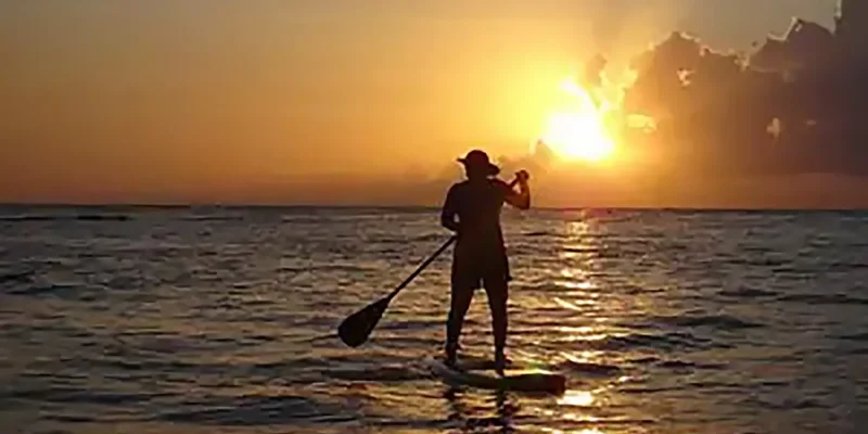 Paddleboarding at Sunset in Roatan